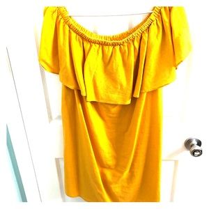 Yellow Linen Strapless Dress - Old Navy